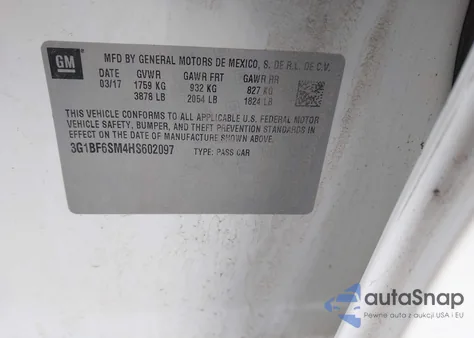 2017 Chevrolet Cruze Premier Auto from USA, damaged, VIN 3G1BF6SM4HS602097